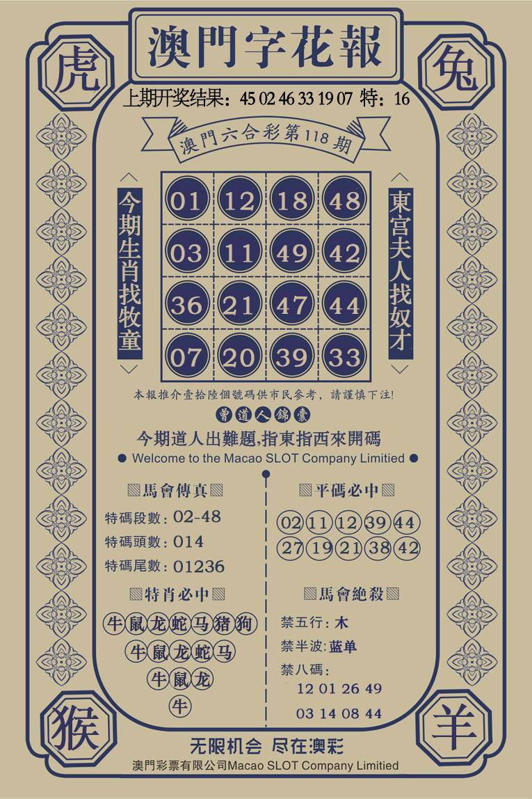 澳彩图库 2026 澳门字花报